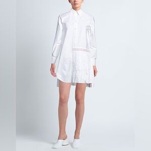 Thom Browne Oxford Half Pleated Long Sleeve Shirtdress- Size 6